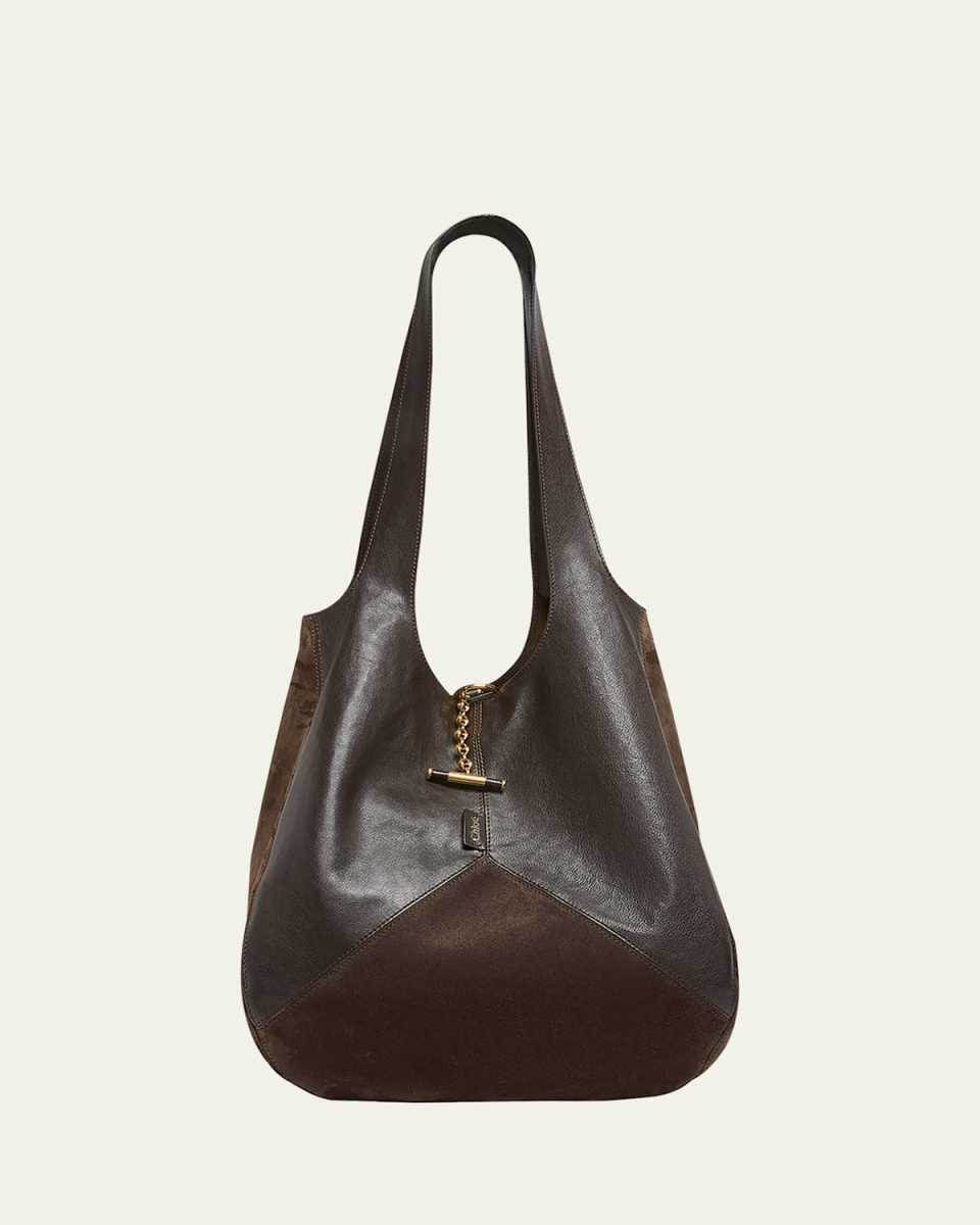 Balloon Patchwork Leather & Suede Tote Bag